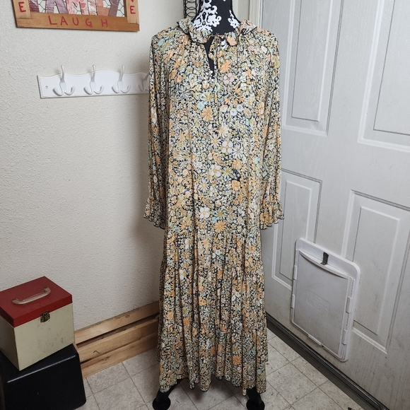 Free People Feeling Groovy Floral Maxi Dress XS Boho Prairie - Picture 2 of 12